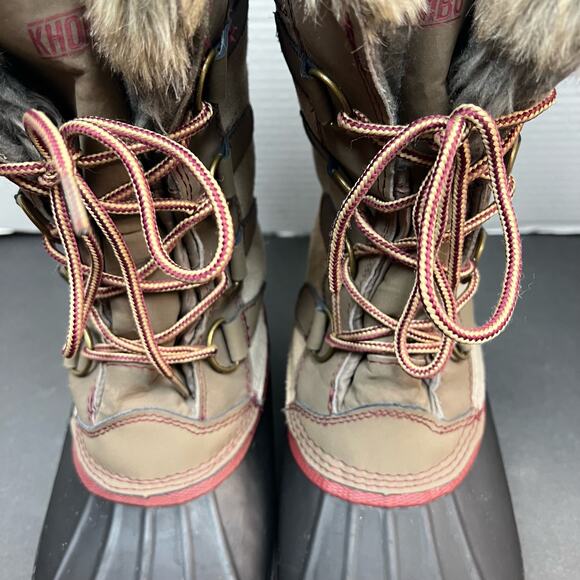 KHOMBU Womens North Star Snow Waterproof Winter Boots Tan Size 9M - Picture 9 of 13